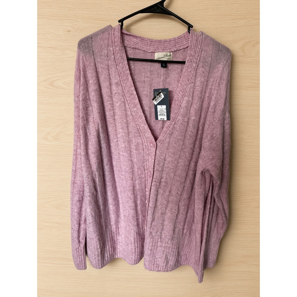 Universal Thread Pink Ribbed V-Neck Cardigan Sweater Womens Medium NWT